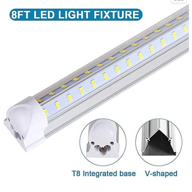 4ft Integrated T8 V Shape Lamp 32W 40W 120cm With US Or EU Plug , Clips ,Screws ,Linkable Cable 3000k
